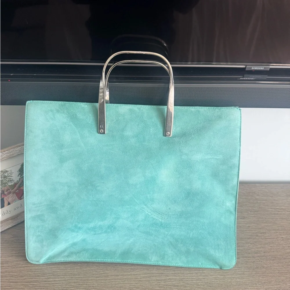 Turquoise Ralph Lauren tote bag